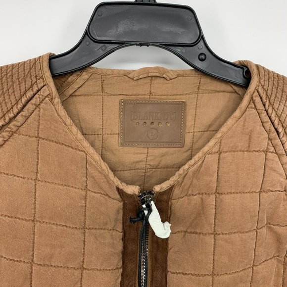 Blank NYC Jacket Brown Happy Camper Quilted Zip Lyocell NWT - Picture 3 of 10